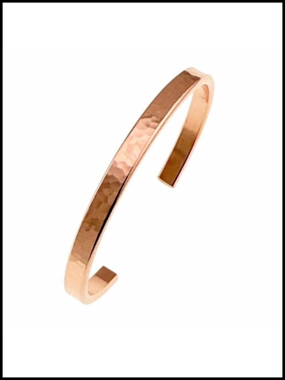 Hammered Copper Cuff Bracelet - Lightweight Solid Copper
